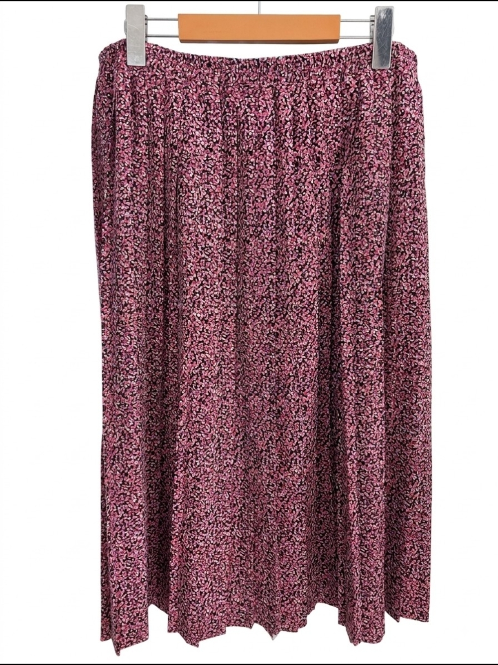 Vintage Women's Pink Ditsy Print Maxi Skirt